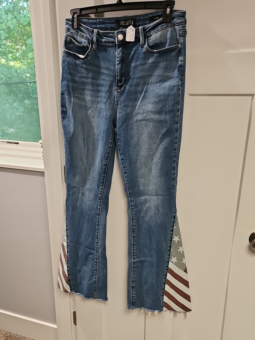 Judy Blue Medium Blue Flare Flag Leg Jeans